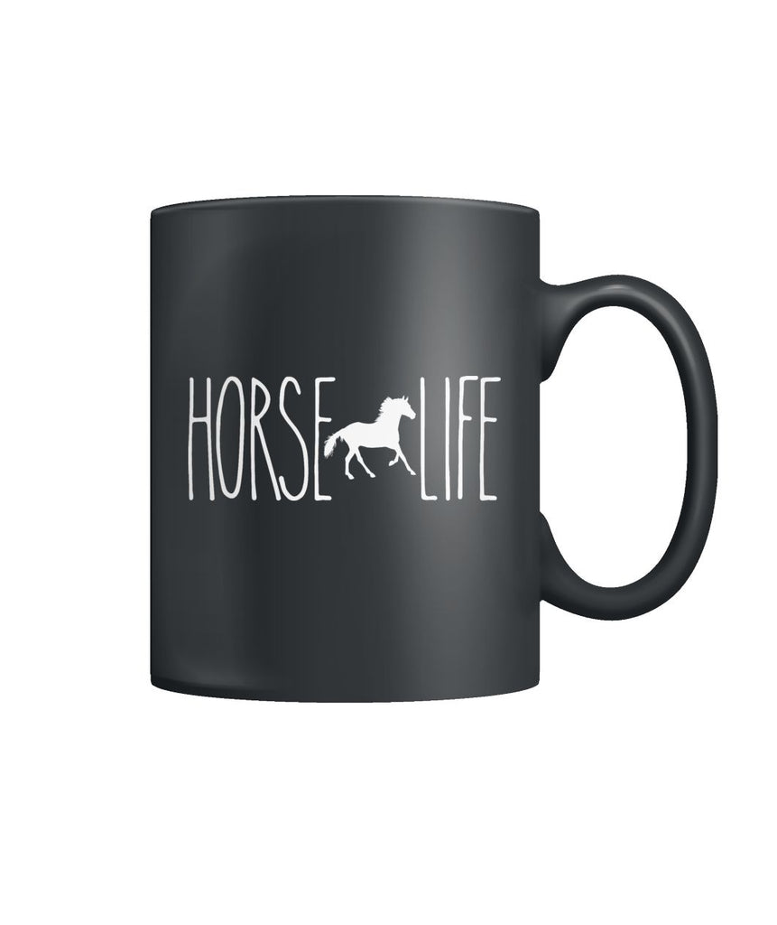 Horse Life Personalized Two Sided Mug/White on Black Color Coffee Mug