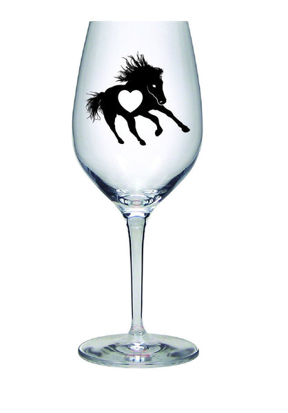 Heart of the Horse 16 ounce Crystal Wine Glass