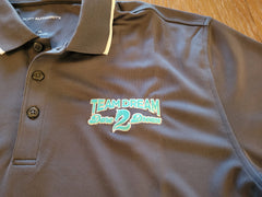 Team Dream Men's Embroidered Dri Fit Polo/Black with White Tipped