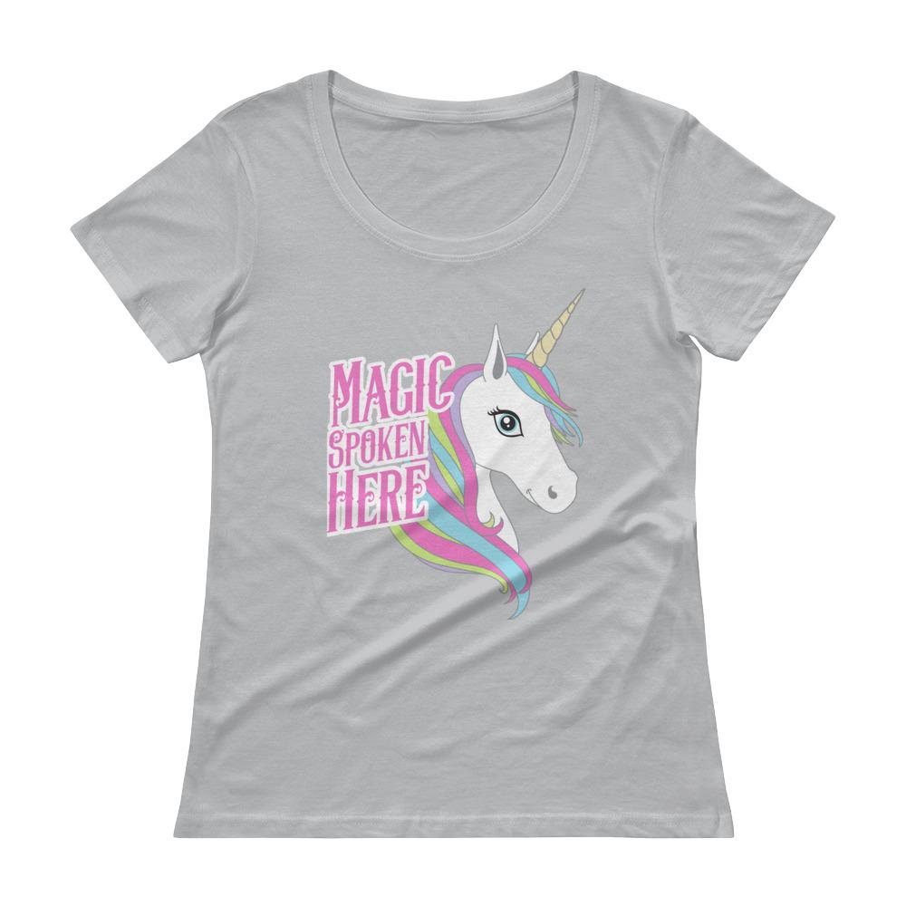 Magic Spoken Here Unicorn Ladies' Scoopneck T-Shirt
