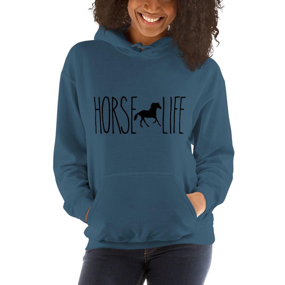 Horse Life Super Soft Hooded Sweatshirt/Black Lettering